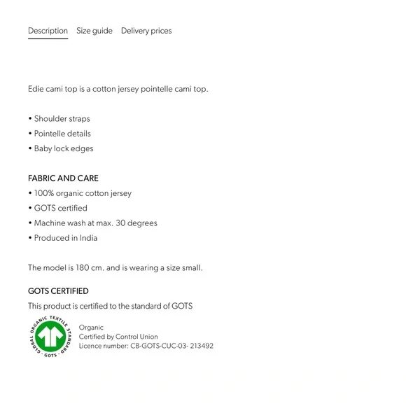 Skall Studio edie pointelle organic cotton cami tank top xs blue - Picture 8 of 8